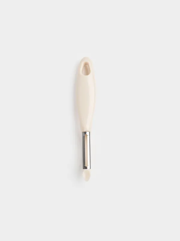 Vegetable peeler, 17 cm, steel / plastic, gray-milky, Regular, image-0