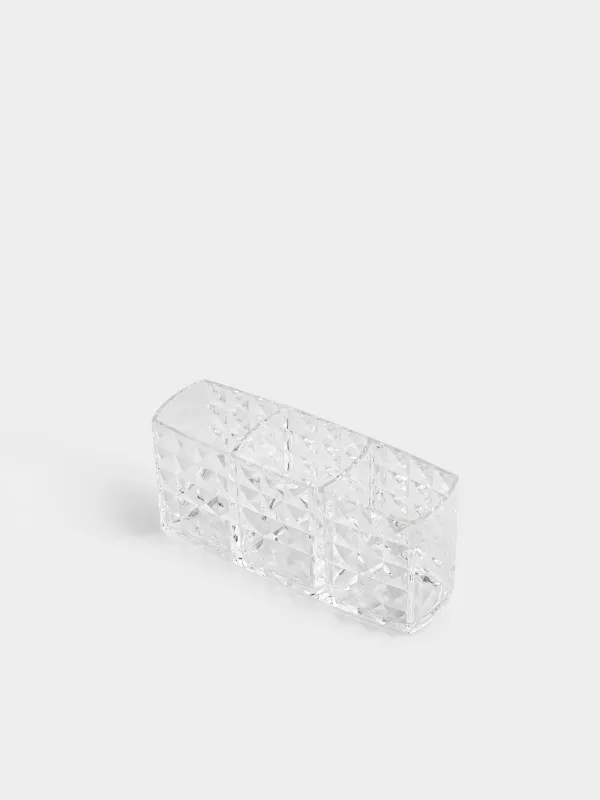 Cosmetics organizer, 19x8 cm, 3 compartments, plastic, Kandy, image-1