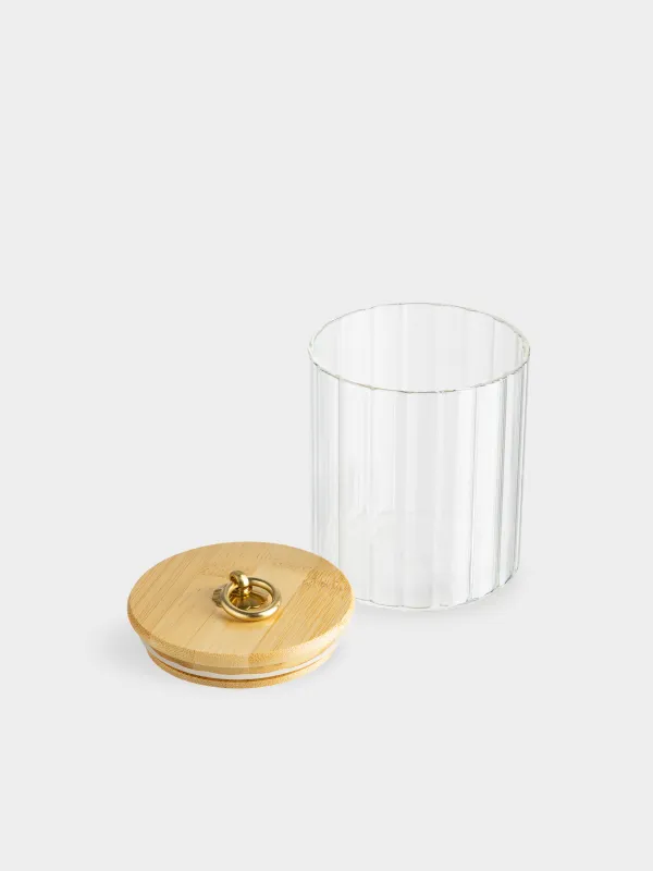Can for bulk products, 500 ml, glass B / bamboo, Camellia, image-2