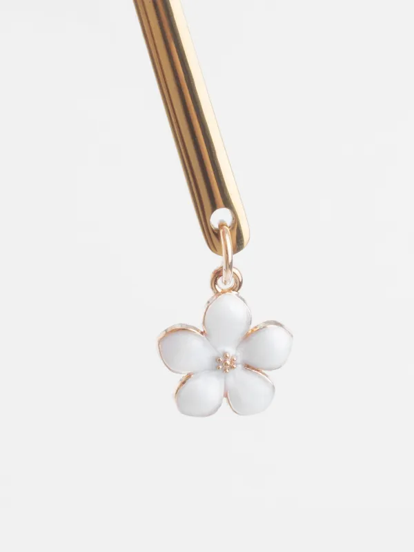 Dessert spoon, 14 cm, 2 pcs, steel, golden, Flower, Bloome, image-3