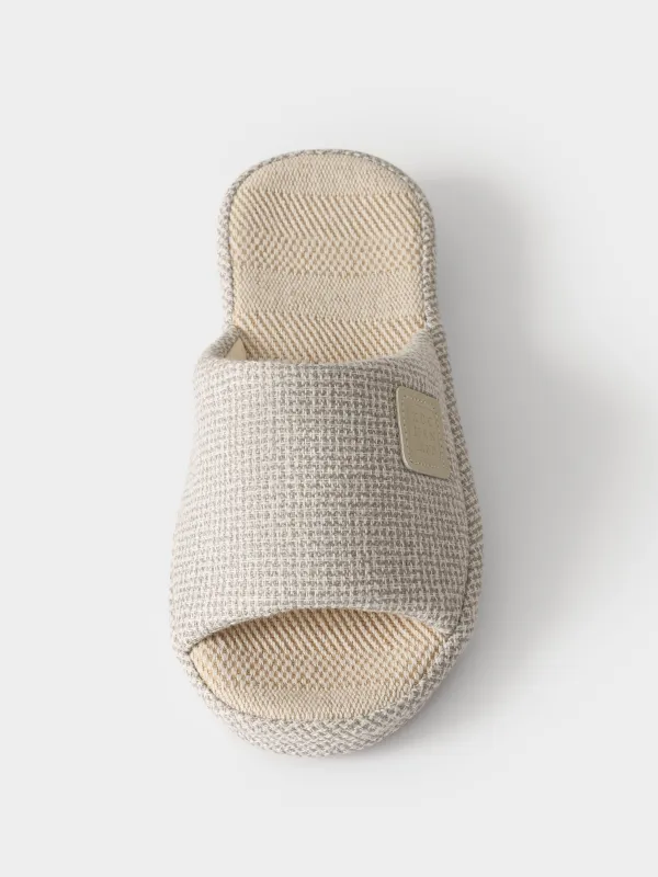 Women's slippers, homewear, size 36-37, polyester, light gray, Serious, image-4