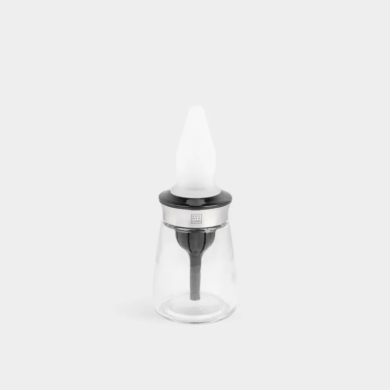 Oil container, 120 ml, with Brush, Glass / Silicone, Dipping