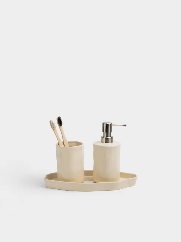 Bath tray, 26x13 cm, porcelain tile, milky, Kaolin, image-2