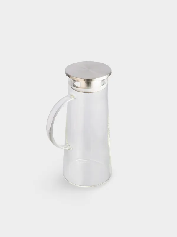 Jug, 1,5 l, with filter cap, glass B / steel, Pyramid, image-1
