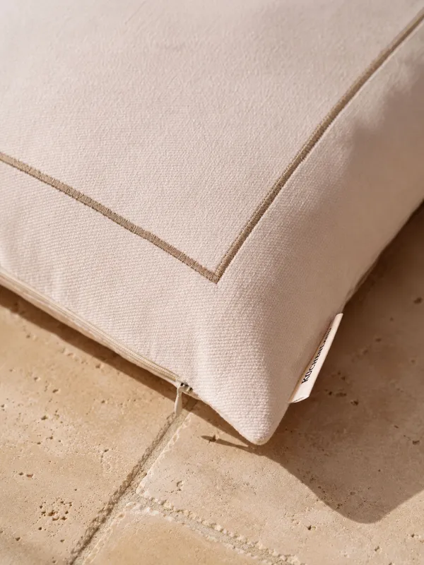 Decorative pillow, 45x45 cm, chenille/corduroy, milk, Home is my happy place, Chenill, image-3