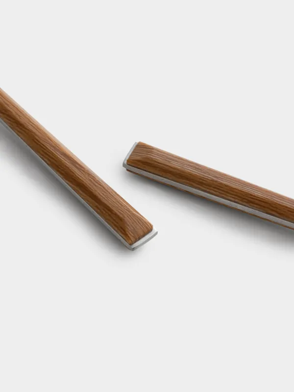 Table fork, 2 pcs, steel/plastic, brown, Prague, image-3