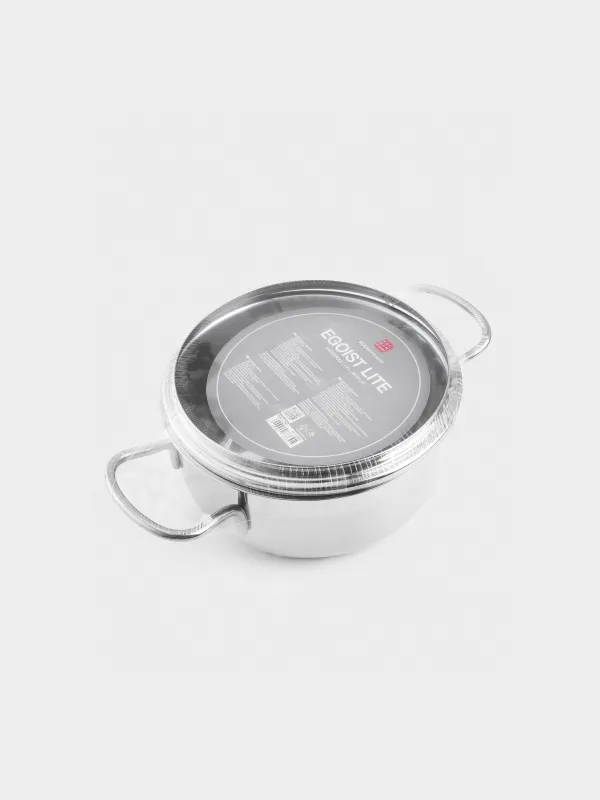 Pot, 16 cm, 1.4 l, with lid, steel / glass, Egoist lite, image-3