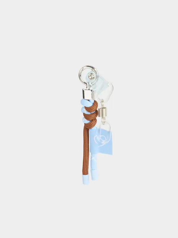 Keychain, 22 cm, polyester / plastic, pink-brown, Knots, Knot, image-0