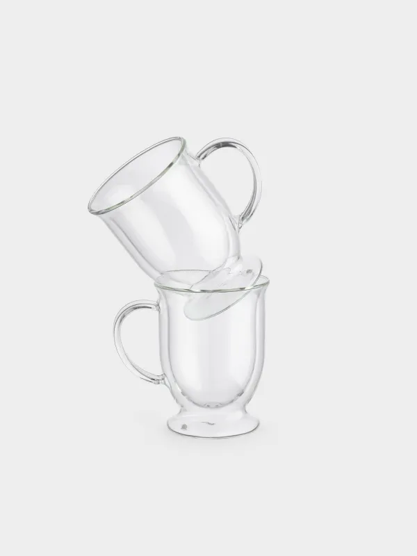 Mug, 350 ml, 2 pcs, on a leg, glass B, Air, image-0