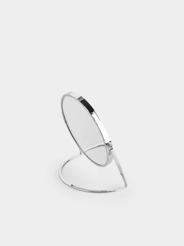 Table mirror, 20x17 cm, double-sided, metal, round, Fantastic, image-2