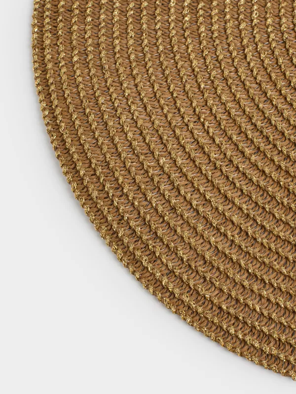 Placemat, 38 cm, cellulose / polyester, round, brown, Helical, image-2