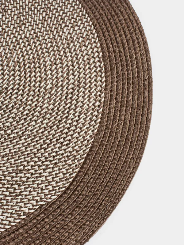 Placemat, 38 cm, polypropylene, round, beige-brown, Circle, image-2