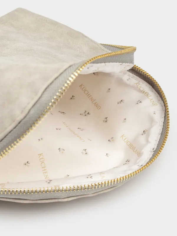 Makeup bag, 17x15 cm, polyurethane, grey, Krast, image-4