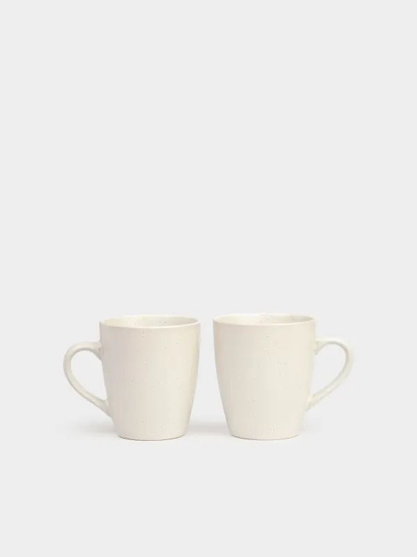 Mug, 400 ml, 2 pcs, ceramic, milk, speckled, Particle, image-1