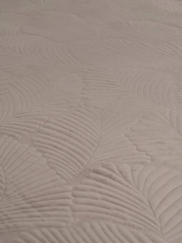Bedspread, 240x260 cm, quilted, polyester, brown, Palm leaf, Stitch velvet, image-2