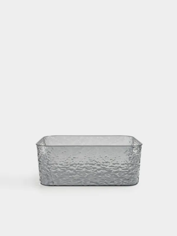 Organizer box, 27x21x10 cm, household, with handles, plastic, gray, Renaissance clear, image-0