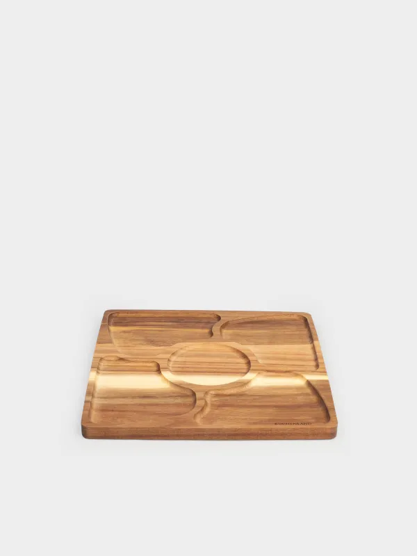 Menagerie, 28 cm, 5 otd, wood, square, Noble tree, image-0