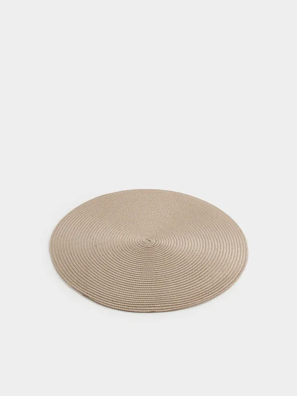 Placemat, 38 cm, polypropylene, round, beige, Circle, image-1