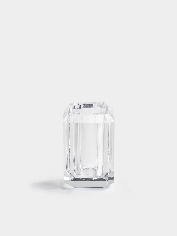 Toothbrush cup, 11 cm, Glass, Facets, Shower Crystal Glance, image-0