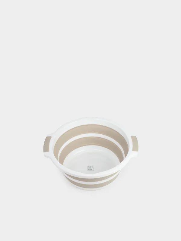 Foldable basin, 10 l, plastic / rubber, gray-beige, Foldaway, image-2
