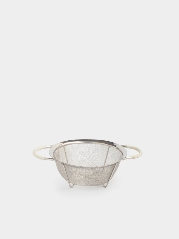 Colander, 20 cm, with two handles, steel / silicone, grey, Tammy, image-1
