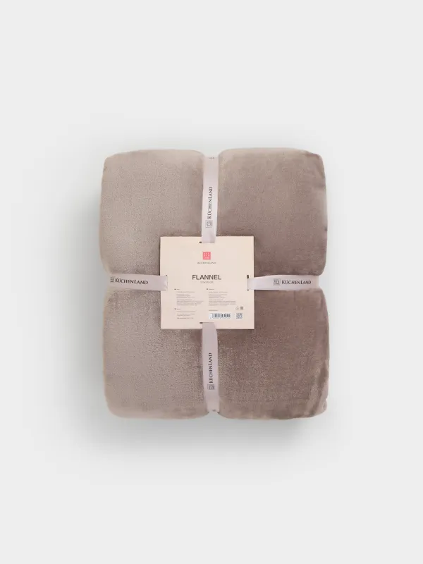 Bedspread, 220x240 cm, flannel, light grey, Flannel, image-7