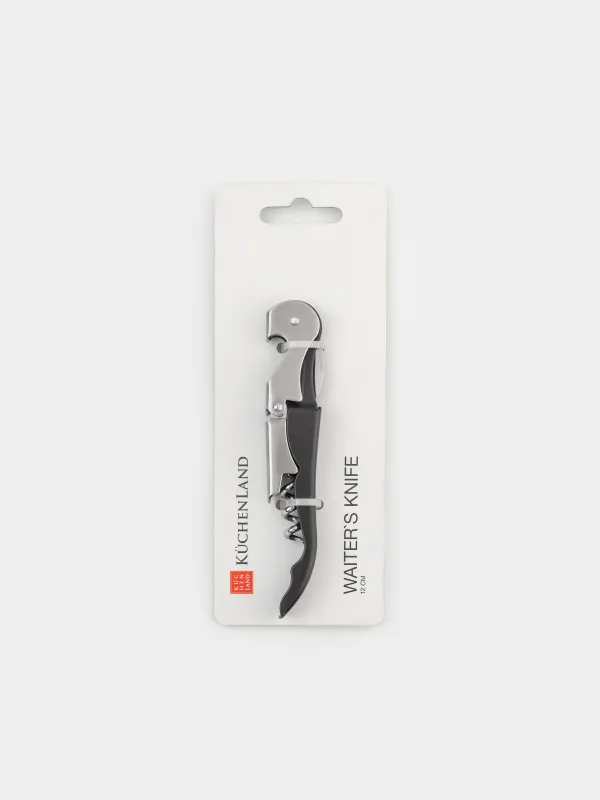 Waiter's knife, 12 cm, steel / plastic, black, Bar, image-6