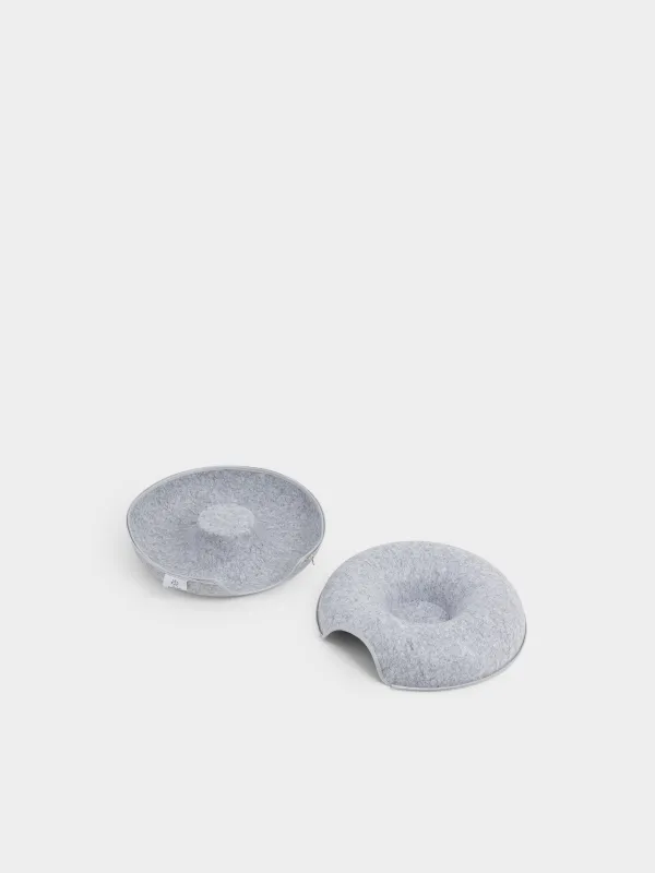 Bed-house for cats, 50x50x20 cm, felt, round, gray, Favorite pet, image-4