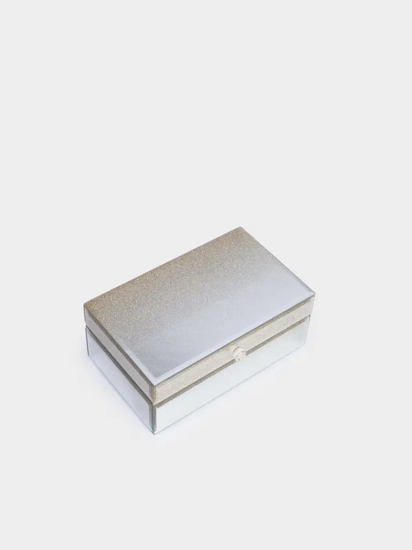 Jewelry box, 21x13 cm, glass, golden gradient, Actress, image-2