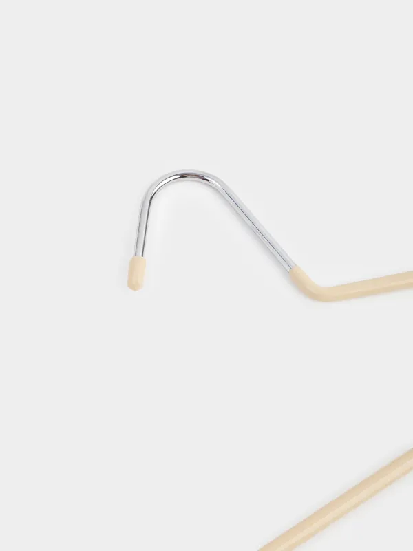 Hanger for trousers/skirts, 36 cm, 3 pcs, metal coated, beige, Colorful house, image-1