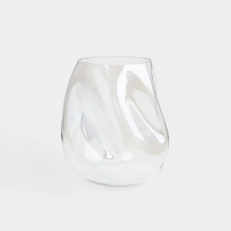 Flower vase, 25 cm, glass, mother of pearl, Cascade