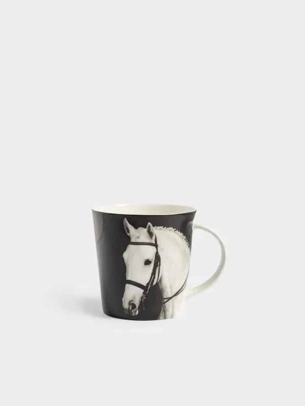 Mug, 450 ml, Porcelain F, black, Horse, Horse, image-0