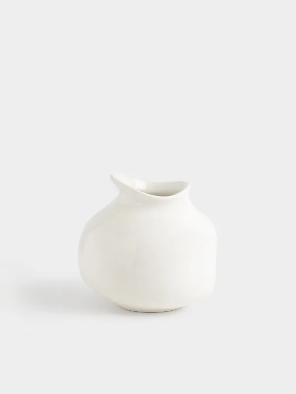 Vase for flowers, 20 cm, ceramic, milk, Curves, Antic, image-0