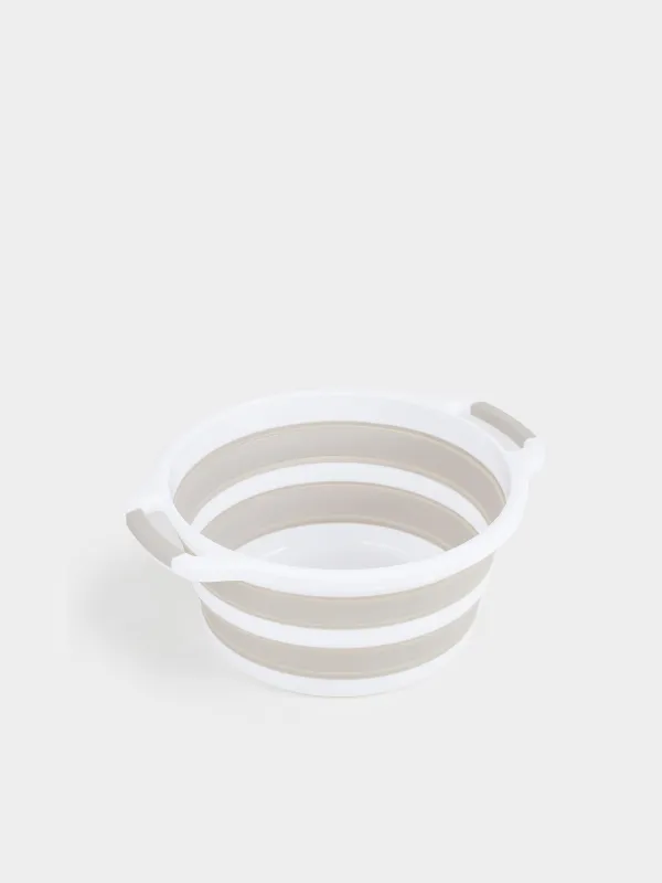 Folding basin, 22 l, plastic / rubber, grey-beige, Foldaway, image-1