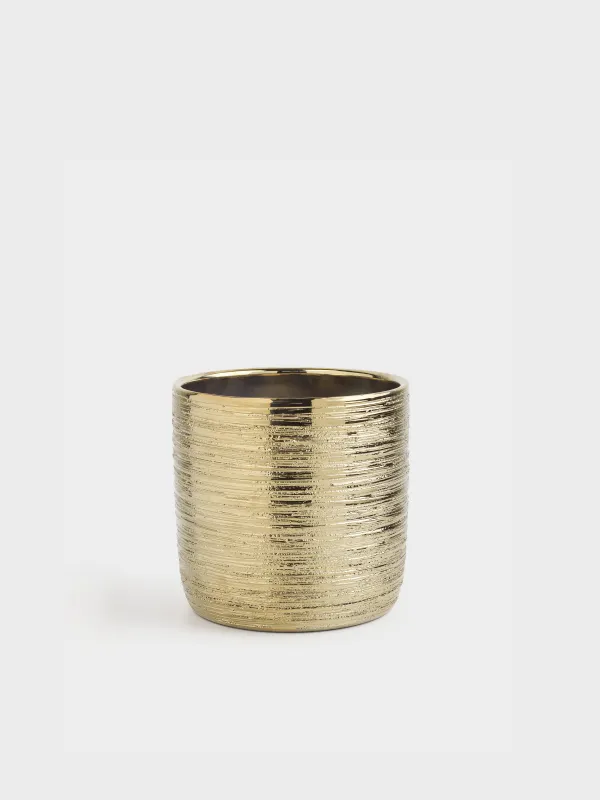 Planters, 14x14 cm, ceramic, golden, Galore, image-0