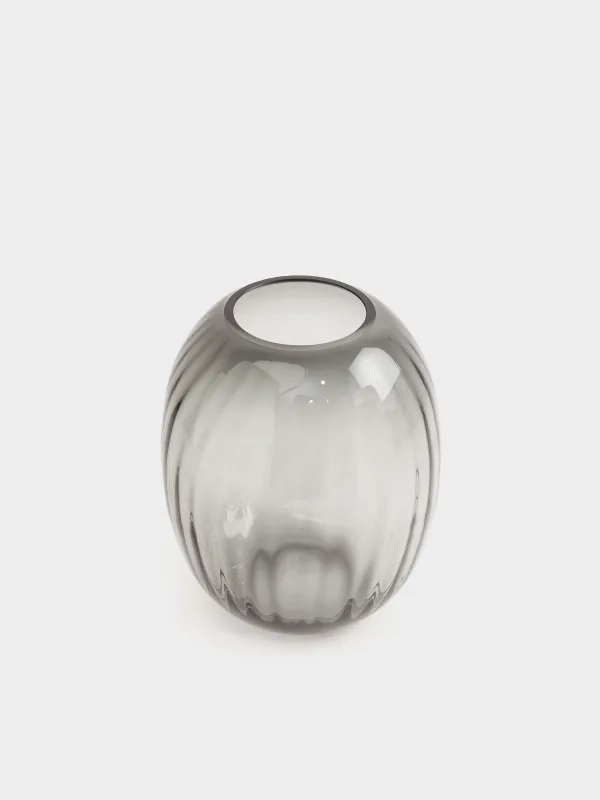 Flower vase, 24 cm, glass, grey gradient, Ledge gradient, image-1