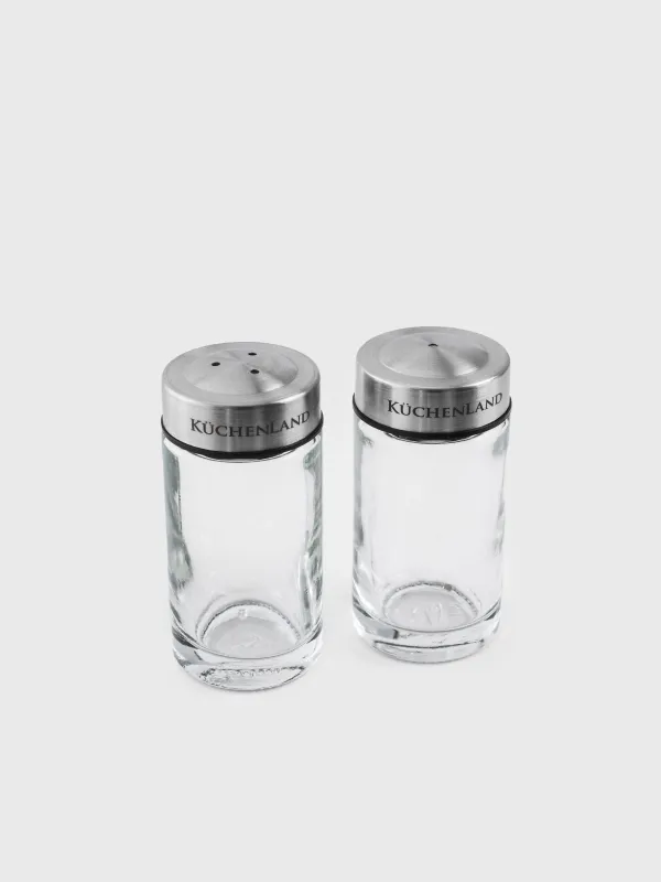 Salt and pepper set, 7 cm, glass/steel, Classic, image-2