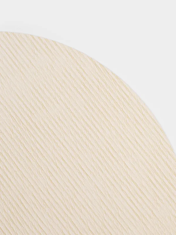 Placemat, 38 cm, PVC, round, milky, Embossed stripes, Rock, image-2