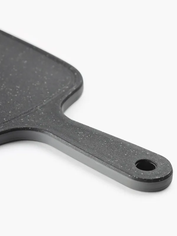 Cutting board, 41x19 cm, with handle, plastic, black, speckled, Steel speckled, image-2