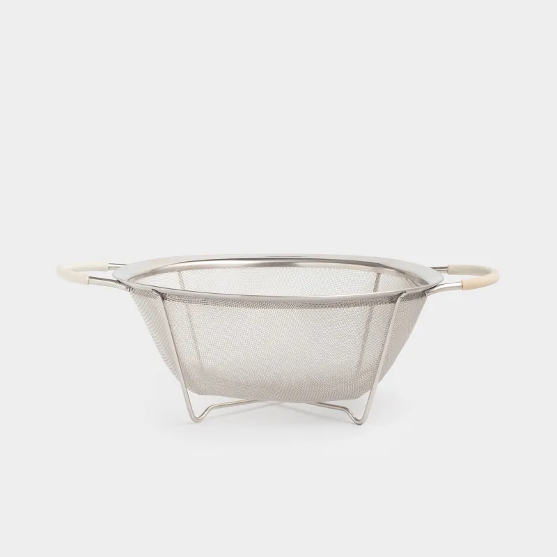 Colander, 25 cm, with two handles, steel/silicone, milk, Tammy