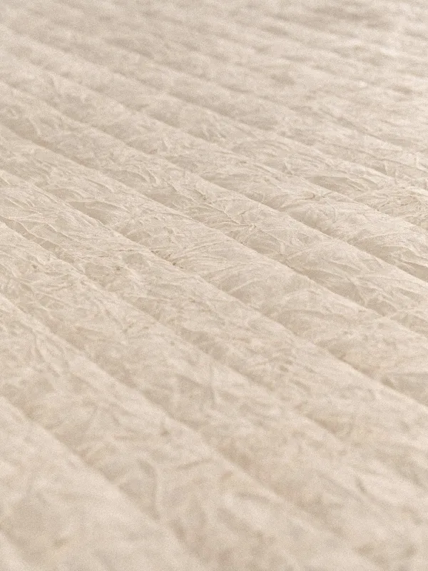 Bedspread, 220x240 cm, quilted, velvet/microfiber, beige, Squares, Stitch velvet, image-2