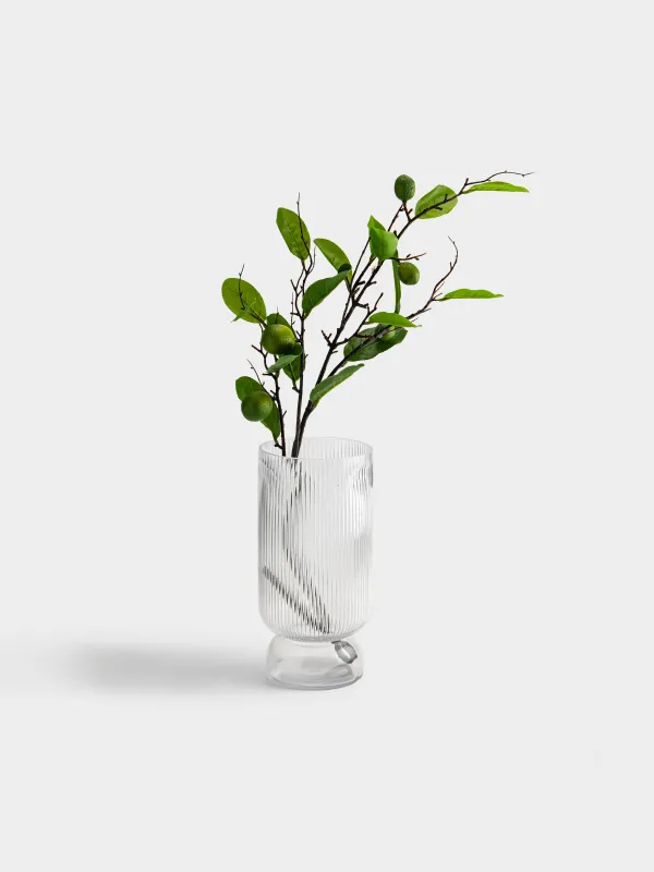 Flower vase, 30 cm, glass, Stripes, Ribby, image-3