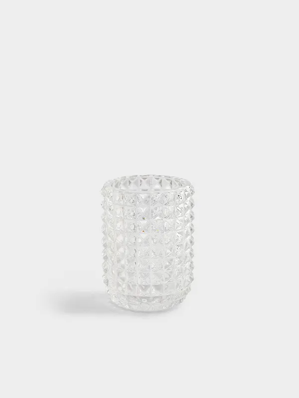 Bathroom tumbler, 11 cm, glass, Diamond lights, image-0