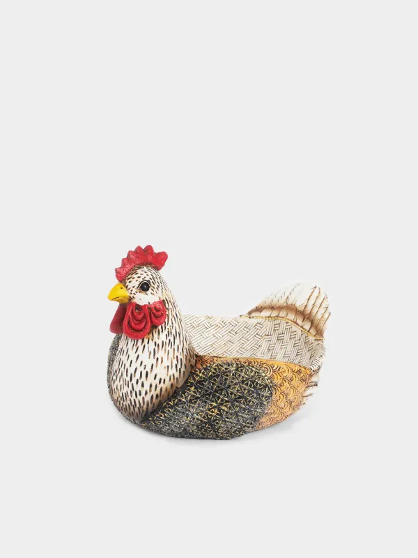 Candy bowl, 25х14 cm, 500 ml, polyresin, colored, Chicken, Natural Easter, image-0
