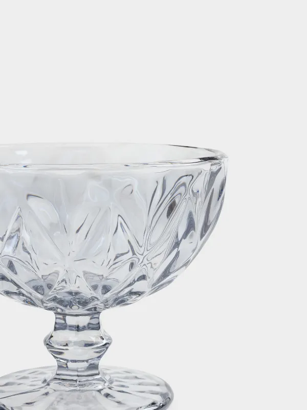 Cream bowl, 12 cm, 320 ml, glass R, grey, Rhomb color, image-1