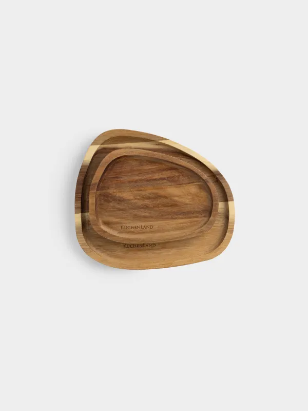 Set of dishes, 16x12 / 20x18 cm, 2 pcs, wood, oval, Noble tree, image-2