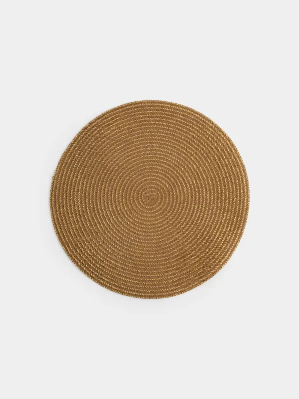 Placemat, 38 cm, cellulose / polyester, round, brown, Helical, image-0