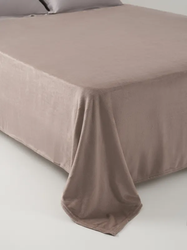 Bedspread, 220x240 cm, flannel, light grey, Flannel, image-3