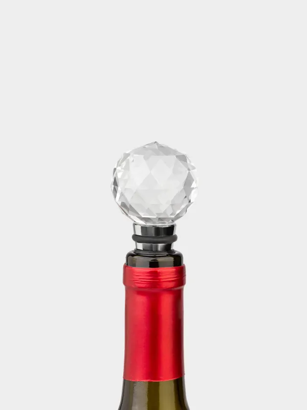 Wine Bottle Stopper, 11 cm, steel/glass, Diamond, Diamond, image-2