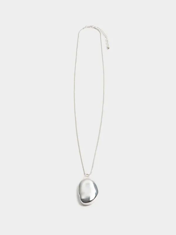 Chain, 80 cm, with pendant, metal, Silver, Pendant, Jewelry, image-0